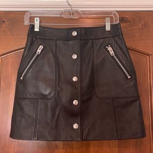 COACH Leather Skirt Size 2 Never Worn Brand New